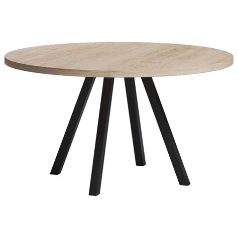 Eiken Ronde Eettafel Met Trendy Schuine Stalen Poten Woning En Tuin