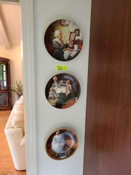 Set Of Norman Rockwell Decorative Plates In Kitchen Ness Bros