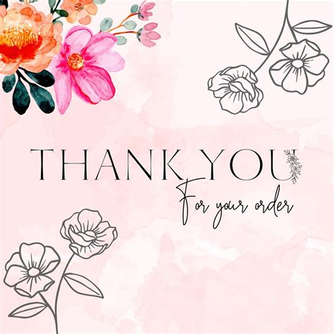 Premium Vector Thank You Card With Flowers