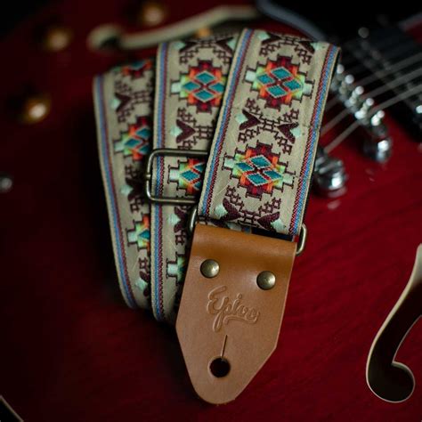 Cream Aztec Retro Guitar Strap Epivo