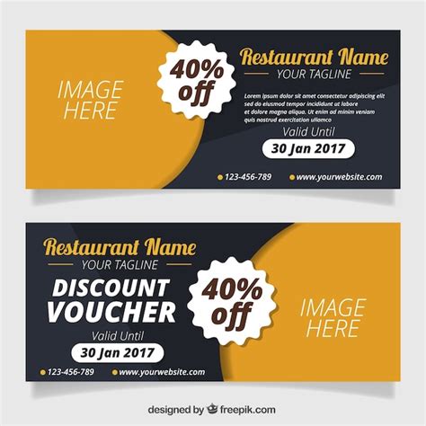 Premium Vector | Restaurant discount coupons