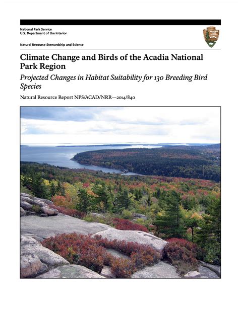 Climate Change and Birds of the Acadia National Park Region: Projected ...