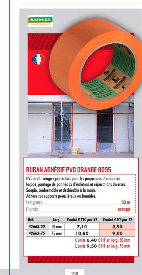 Promo Ruban Adh Sif Pvc Orange Barnier Chez Bigmat Icatalogue Fr