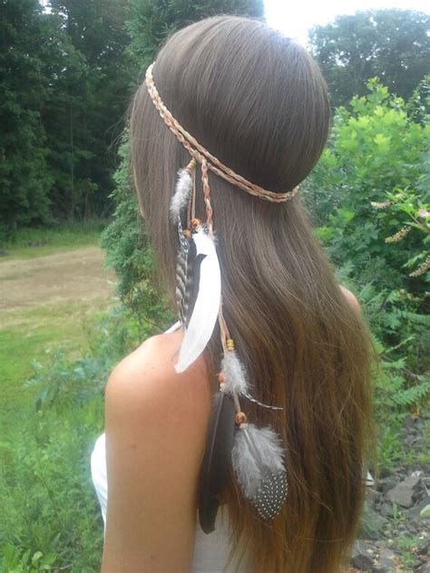 Native American Style Headband Wedding Feather By Dieselboutique