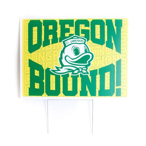 Yellow and Green Mascot Corrugated Oregon Bound Yard Sign