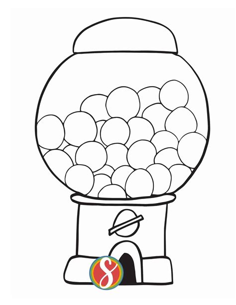 Bubble Gum Machine Coloring Page