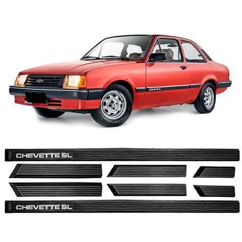 Jogo De Friso Lateral Borrach O Chevette Sl A Portas Fita Adesiva