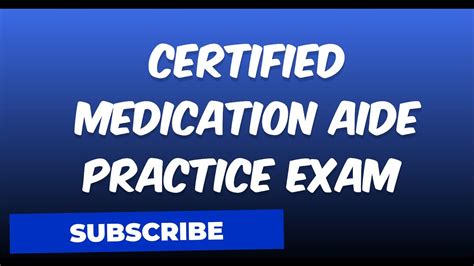 Certified Medication Aide Practice Exam Youtube