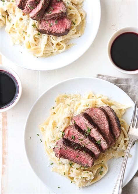 This Steak And Fettuccine Alfredo Is A Simple But Elegant Dinner For Two I Love Valentines Day