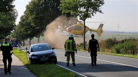 Schwerer Unfall Auf Der B1 Rettungshubschrauber Im Einsatz