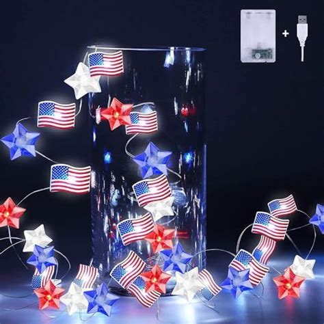 Amazon Lecone Th Of July Decorations Patriotic Ft Led Red