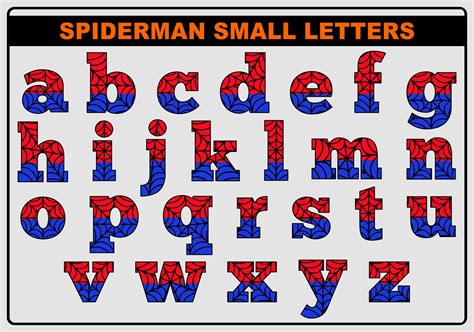 Spider Man ENGLISH Alphabet Letters 21357164 Vector Art At Vecteezy