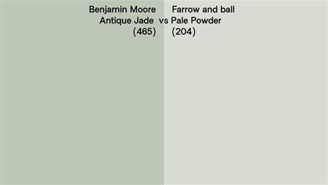 Benjamin Moore Antique Jade Vs Farrow And Ball Pale Powder