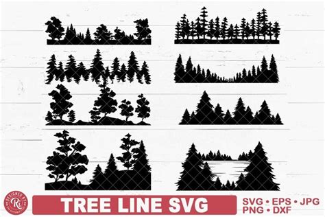 Tree Line Svg, Forest, Tree Silhouette, Woodland, (1986619)