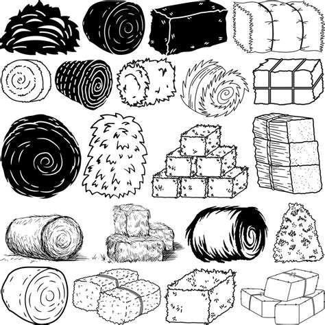 Hay Bales Svg Bundle Round Bales Svg Wheat Bale Svg Bale Of Hay Svg