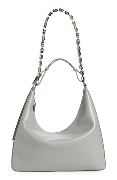 Givenchy Small Moon Cut Out Leather Hobo Bag In Gray Lyst