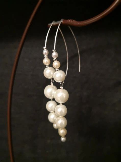 Boucles D Oreille Pendantes Retro Avec Perles Blanches Imitation Perles