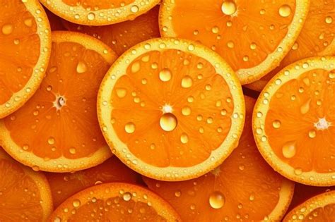 Premium Ai Image A Close Up Of A Bunch Of Orange Slices With Water