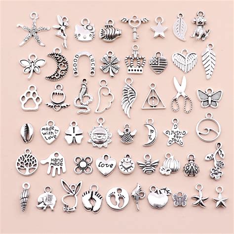 Pcs Mix Silver Plated Small Charms For Women S Pendant Necklace Diy