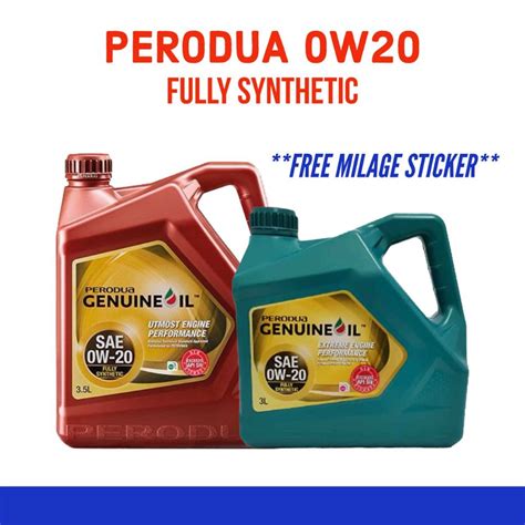 PERODUA 0W20 FULLY SYNTHETIC 3L 3 5L 4L MYVI AXIA BEZZA ARUZ