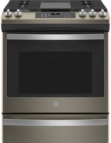 Ge® 30 Fingerprint Resistant Slate Slide In Convection Gas Range Grand Appliance And Tv