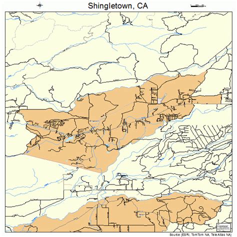 Shingletown California Street Map 0671568