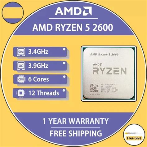 Amd Ryzen 5 2600 R5 2600 34 Ghz Six Core Twelve Thread Cpu Processor Yd2600bbm6iaf Socket Am4