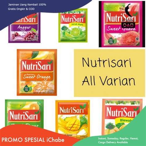 Bisa COD Minuman Serbuk Instant NutriSari Aneka Rasa Sachet 1 Renceng