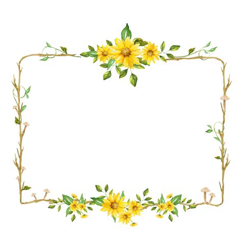 Amarillo Rect Ngulo Flor Marco Png