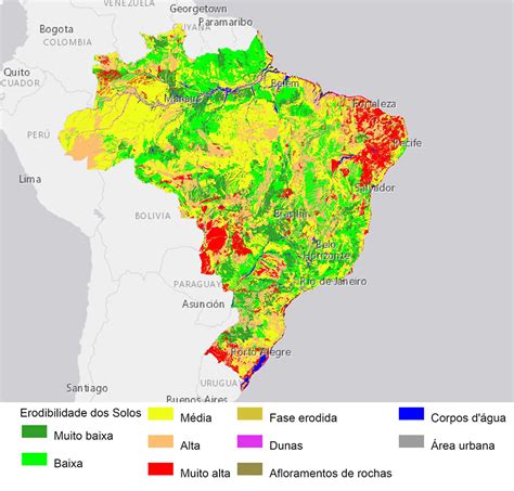 Erosão hídrica Estudo mostra solos mais frágeis do Brasil CompreRural