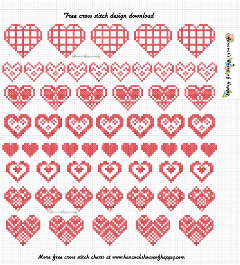 Hancock S House Of Happy Last Minute Minis Free Heart Cross Stitch