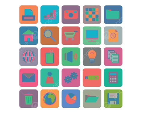 Flat Icons Set Design Folder Illustration Vector Design Folder