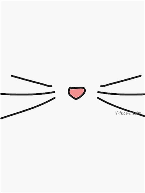 Cat Whiskers Sticker By Y Face Masks Redbubble