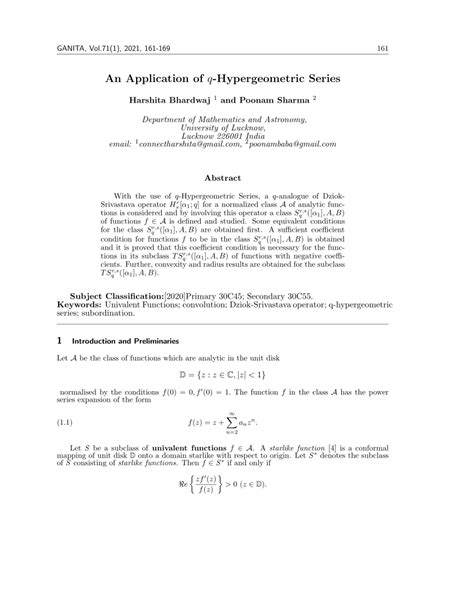 Pdf An Application Of Q Hypergeometric Series