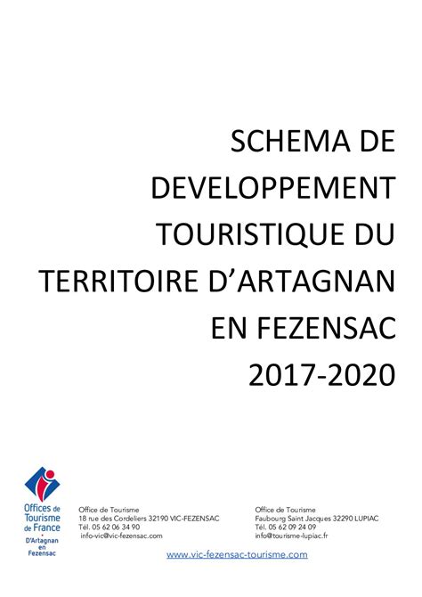 Calam O Schema De Developpement Touristique Du Territoire D Docx