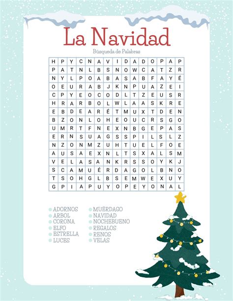 La Navidad Búsqueda De Palabraschristmas Word Search Etsy