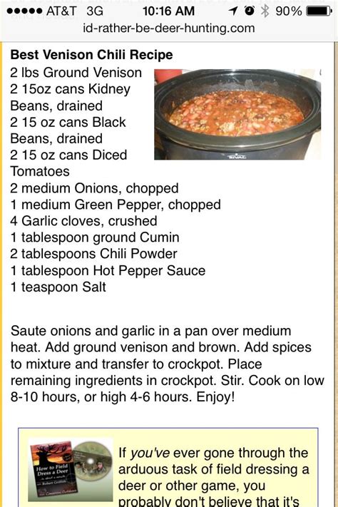 Simple And Easy Deer Chili Macros Serves C G F G P G Venison