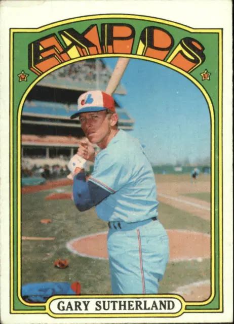 CARTE DE BASEBALL 1972 Topps Montréal Expos 211 Gary Sutherland EX