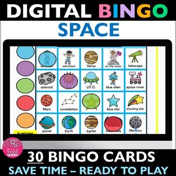 Space Digital Bingo Games No Prep Google Classroom Activities Planets Ufo