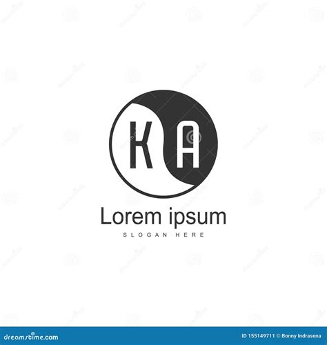 Initial KA Logo Template With Modern Frame Minimalist KA Letter Logo