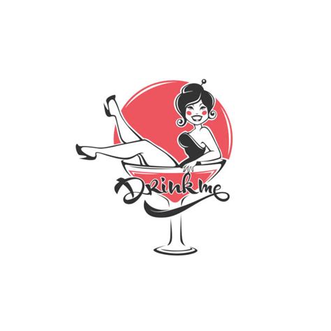 Drawing Of The Pin Up Girl In Martini Glass Illustrations Royalty Free Vector Graphics And Clip