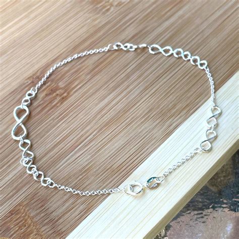 Sterling Silver Infinity Anklet Ankle Bracelet For Women 10 Etsy Israel