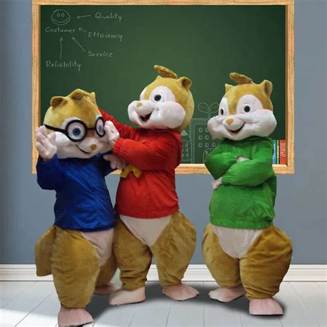 Alvin Mascot And Chipmunks Mascot Adult Size Costume Sales Fancy Dress