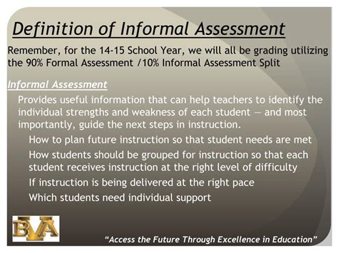 Ppt Informal Assessment Formal Assessment Grade Book Weighting