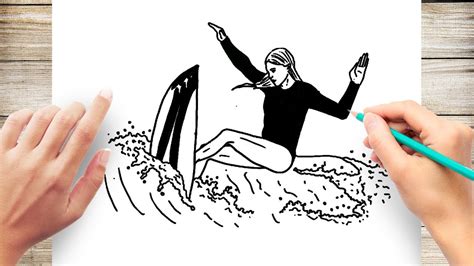 How To Draw A Surfer On A Wave YouTube