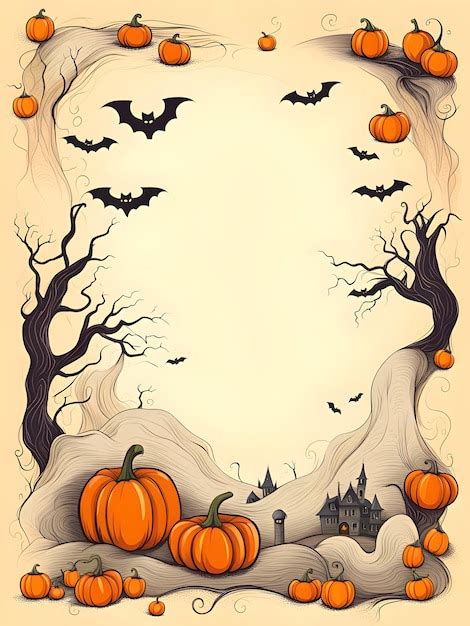 Premium Photo Halloween Banner Illustration With Scary Pumpkins