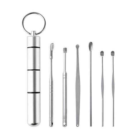 6pcs Ear Wax Pickers Stainless Steel Earpick Wax Remover Curette Ear