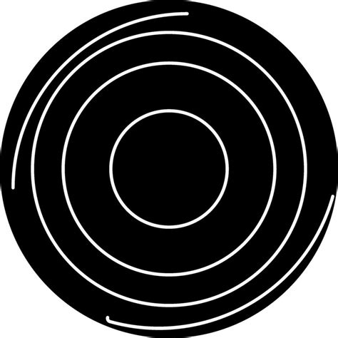 Black And White Vinyl Record In Flat Style Glyph Icon Or Symbol