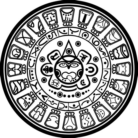 Aztec Calendar Coloring Page