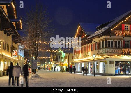 Germany Bavaria Garmisch Partenkirchen Pedestrian Area Christmas